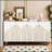 Modern Fluted Sideboard Buffet with Storage, Curve Element with Strict Lines, 4 Doors Storage Cabinet with Adjustable Shelves for Kitchen, Dining Room, Living Room-1531359254-1531359255