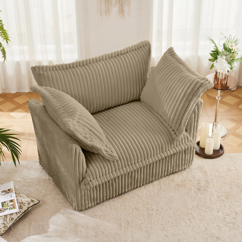 Fauteuil en velours côtelé