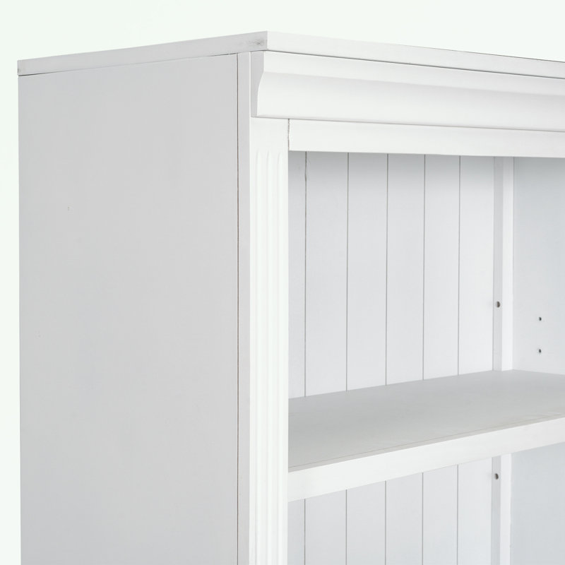 Tall Wood Bookcase Suite with Adjustable Shelves, White
