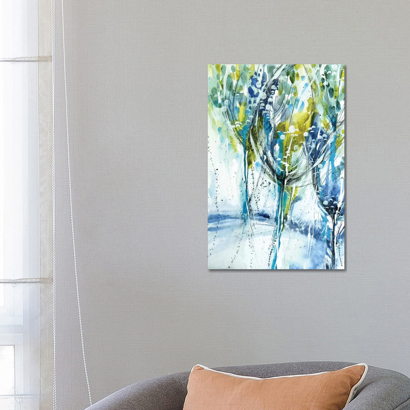Blue Trees by Lesia Binkin - Wrapped Canvas Painting, 66.04 cm H x 45.72 cm W x 1.91 cm D
