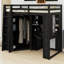 Lit mezzanine avec armoire de rangement intégrée, bureau et station de charge-1613735519