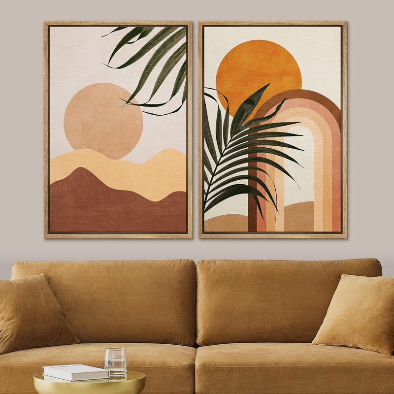 Mid-Century Palm Leaf, H 36 po x l 24 po, Naturel