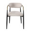 Ensemble de 2 chaises d'appoint en lin beige et finition noire
