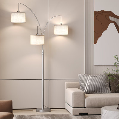 Lampe sur pied à arc 3 lumières Bidal