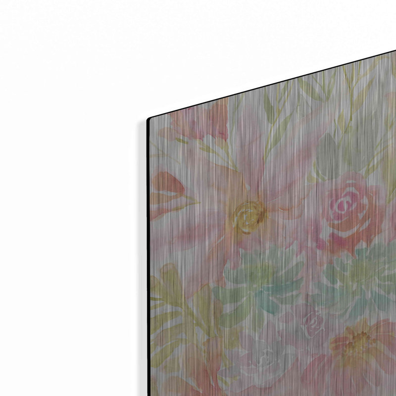 «Mixed Floral Blooms III» par Cindy Jacobs, art mural en métal, 16 po x 24 po, H 24 po x l 16 po