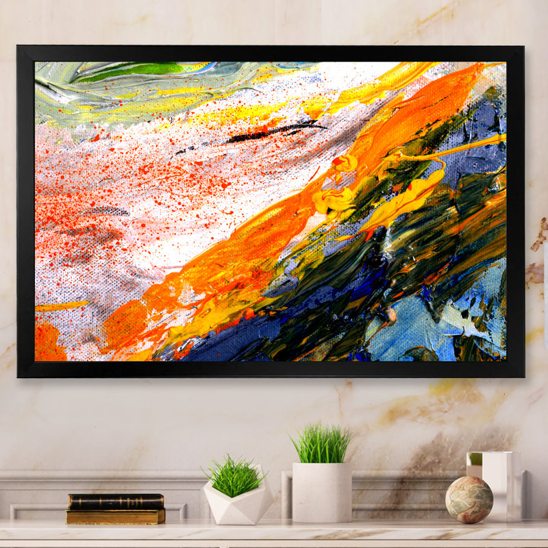 «Mix Color Stroke», reproduction sur toile flottante, Cadre photo noir, H 8 po x l 12 po x P 1 po