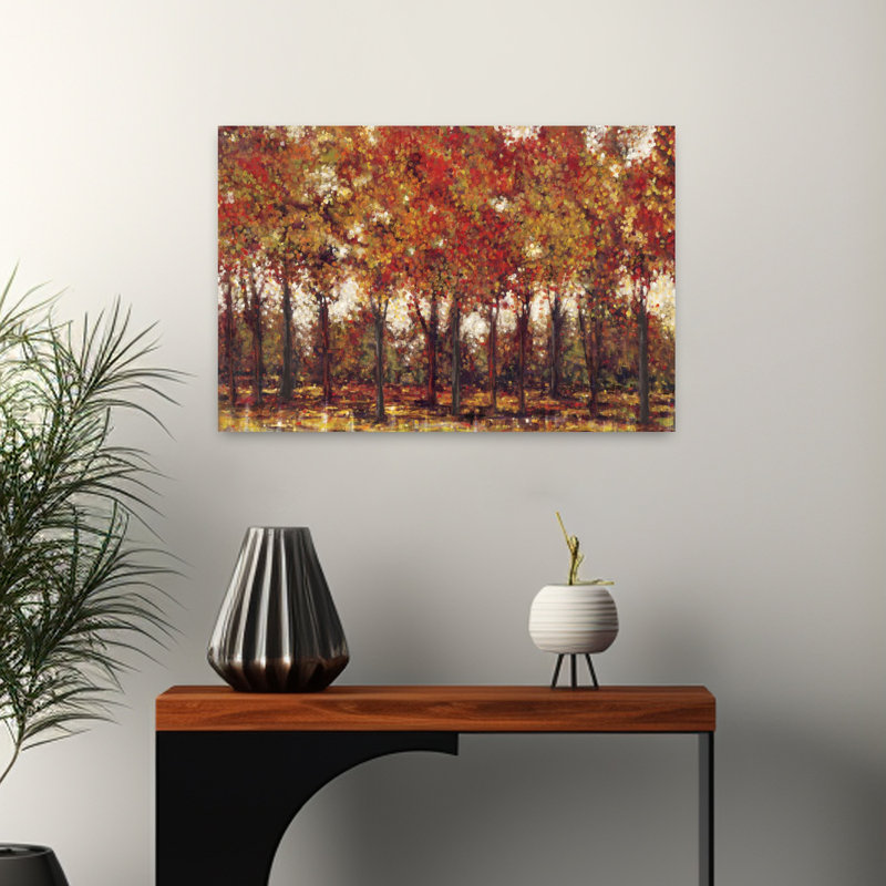 Bordeaux, arbres, serein, tranquille, paysage abstrait, art naturel, H 16 po x l 24 po