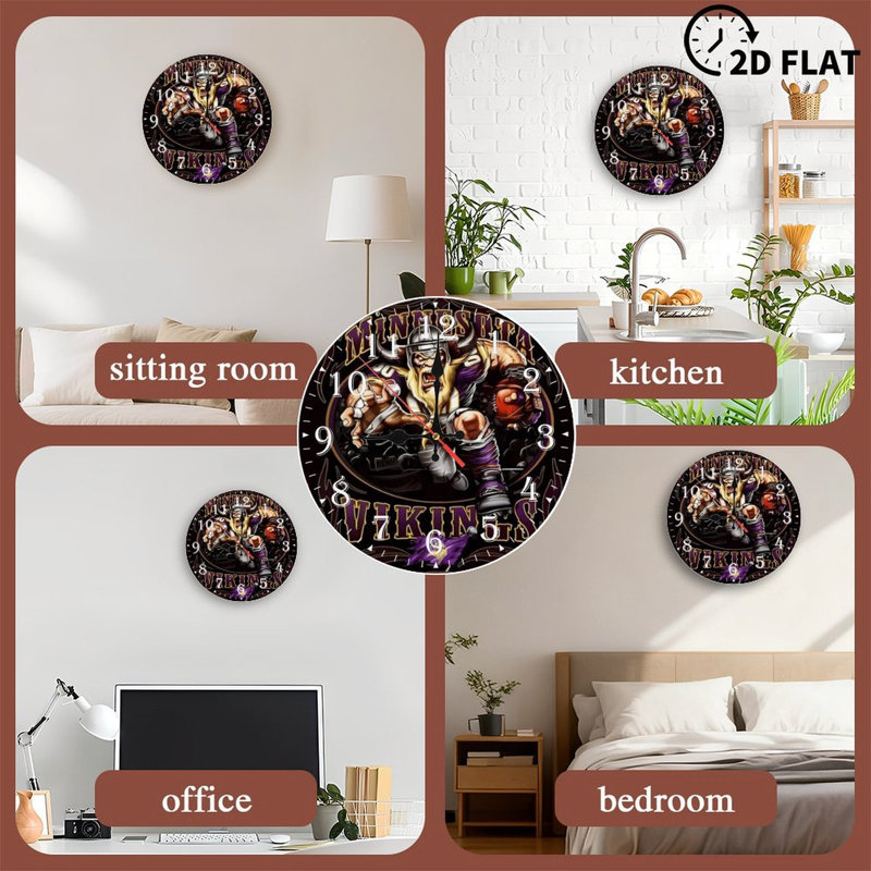 Horloge murale en bois 10 po, mouvement silencieux, à piles (piles AA non incluses), décor artistique, parfait pour les décorations
