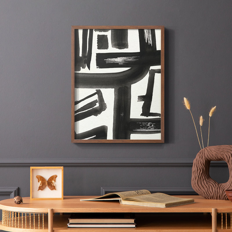 «Inkwell Intersect II», reproduction encadrée - bois massif, H 20 po x l 16 po, Brun