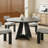 47" Round Dining Table For 4-7 People, Modern Wood Kitchen Table With Sturdy Metal Base, Large Round Dinner Table For Dining Room, Easy Assembly-416538220