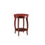Table d'appoint à finition rouge avec pieds en bois massif et rangement ouvert-736753252