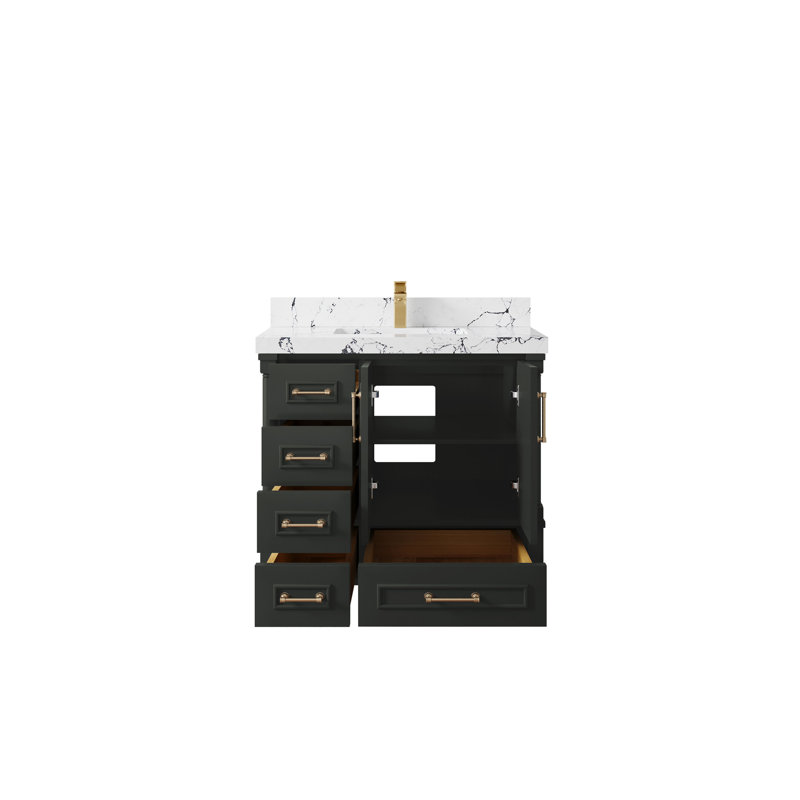 Aberdeen 36'' Single Bathroom Vanity with Top, Viola Night