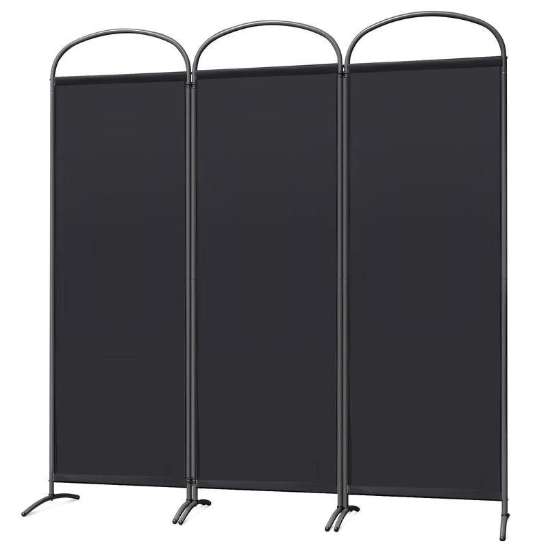  Paravent 3 Panels Room Divider Protective Screen Wall Room Partition for Offices, Balcony, Bedroom, Outdoor Garden, Black, 3