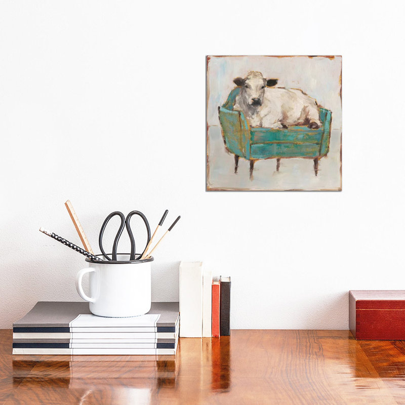Moo-ving In I by Ethan Harper - Print on Canvas, Wrapped Canvas, 45.72 cm H x 45.72 cm W x 3.175 cm D