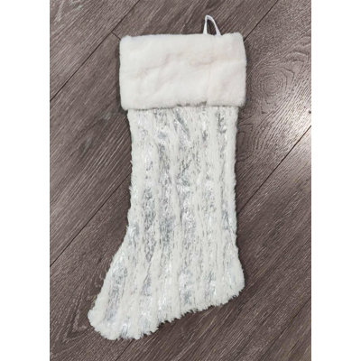 Foil Faux Fur Christmas Stocking