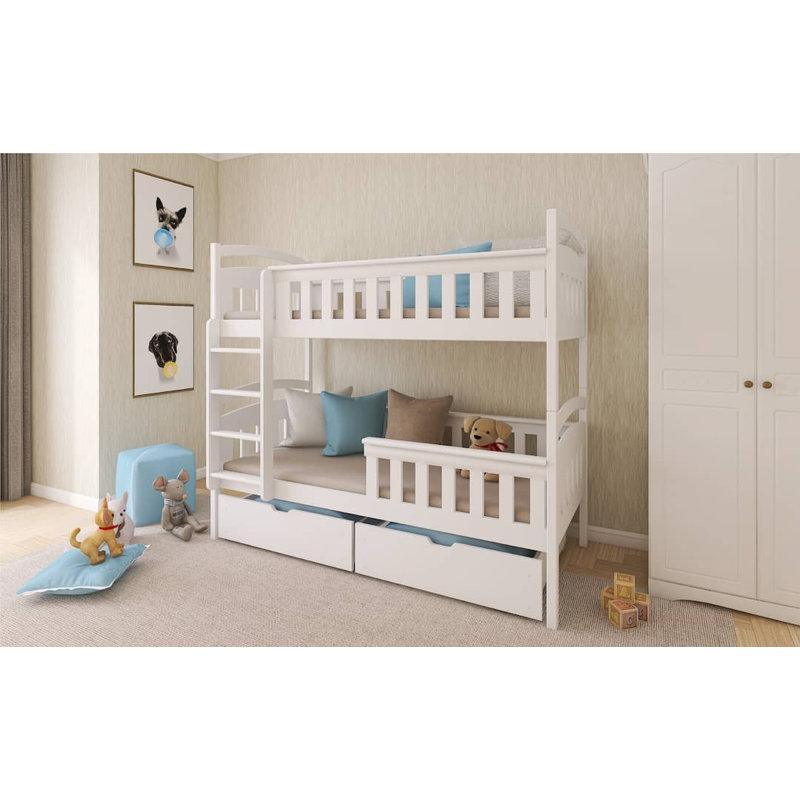 Bunk Bed with Storage Included, White