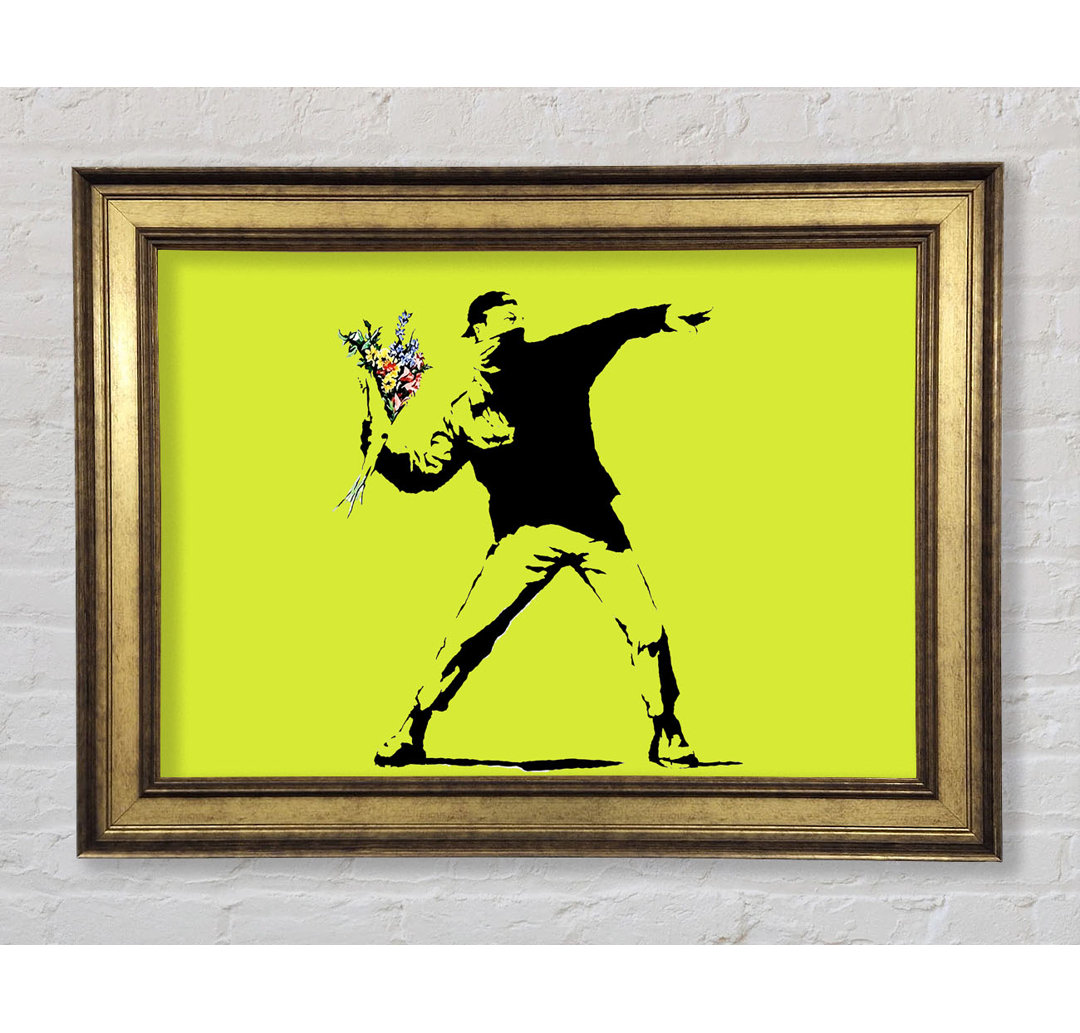 Flower Thrower Lime Green - Einzelner Bilderrahmen Kunstdrucke