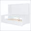 Lit de jour simple en bois avec bureau, armoires, tablettes et 3 tiroirs-5441085