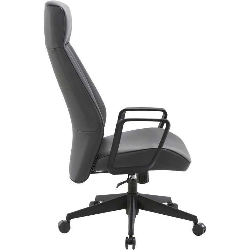 Executive High-Back Black Bonded Leather Swivel Chair