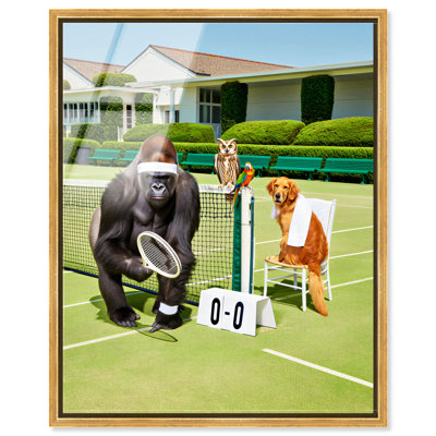 «Jungle Net Match I», reproduction d'art acrylique encadrée par Notoriart, cadre doré, H 46 po x l 37 po