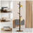 Solid Wood Coat Rack With 8 Hooks, Free Standing Coat Tree For Entryway And Hallway, Heavy Duty Rubberwood Construction With Adjustable Height
