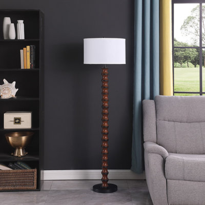 Coastal Wood-Inspired Modern Floor Lamp