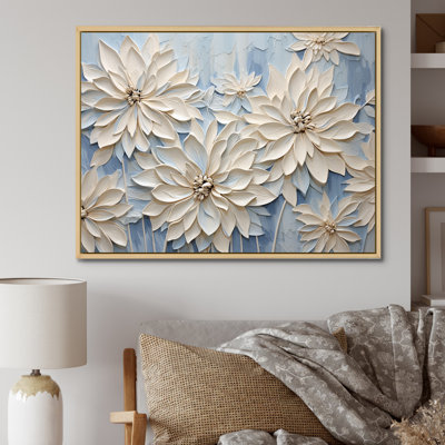 Impression sur toile Minimal White Ang Grey Cornflowers - Cornflowers