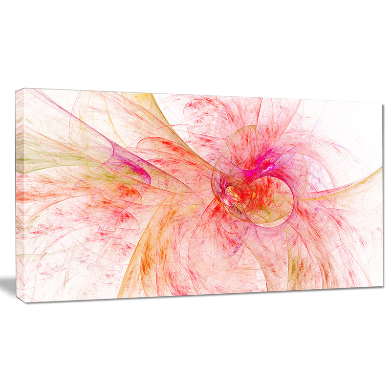 «Pink Fractal Abstract Illustration», impression sur toile tendue, H 16 po x l 32 po x P 1 po