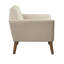 Méridienne Mid-Century avec capitonnage à boutons, accoudoirs, pieds en bois massif de couleur pacane, beige, chaise l 37 po x P 29,5 po, look Mid-Century, siège supplémentaire, pieds en pacane-1626201841