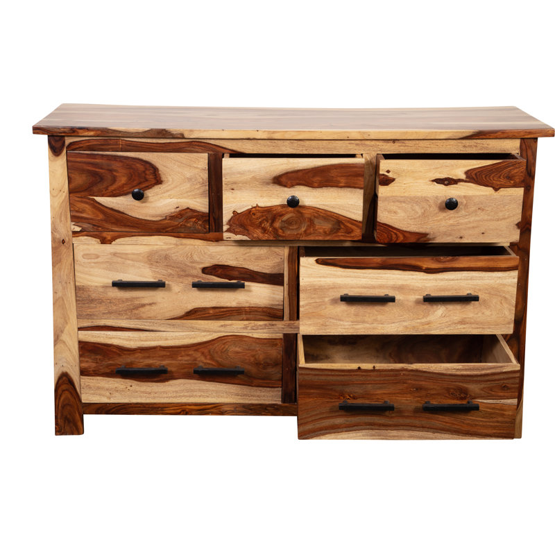 Commode double 7 tiroirs Ringgold, Naturel