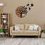 Élégant accessoire mural décoratif en bois, noir et noyer, 36,2 po x 1,2 po x 28,0 po | 50% bois véritable (épaisseur: 1,2 po) et 50% métal (épaisseur: 0,06 po) | Conception unique pour la décoration intérieure, parfaite pour le salon et le bureau