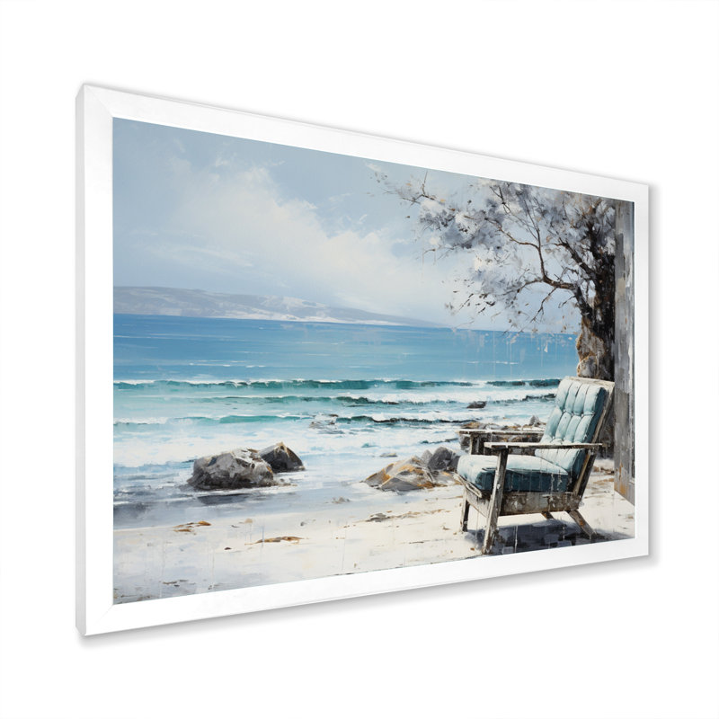 Coastalwindows Windows to the III - Imprimé, Cadre simple blanc, H 30 po x l 40 po x P 1,5 po