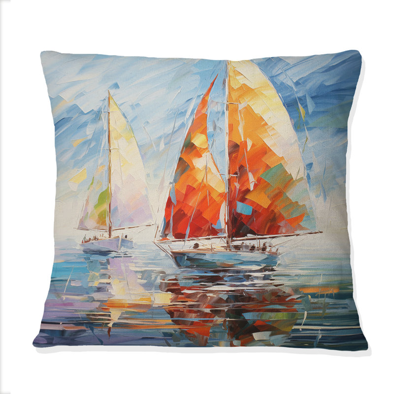 Coussin Sail Sail Abstract Winds II - Bateau à voile imprimé