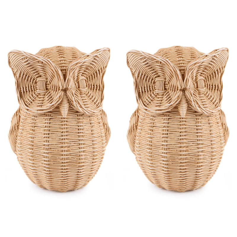 Figurines hibou tissé (ensemble de 2)