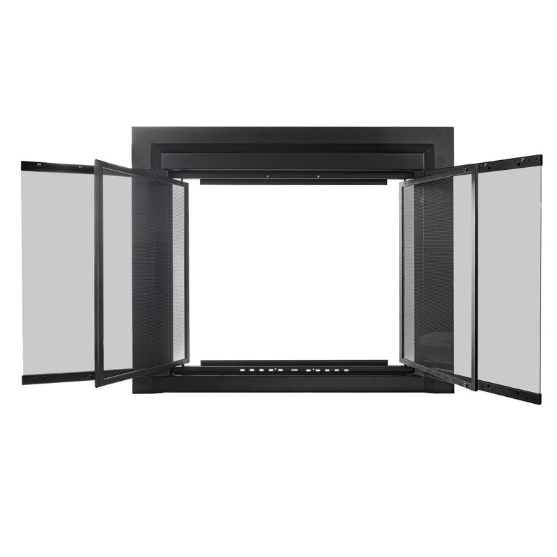 Petite porte vitrée en verre Cameron, Noir, H 30 po x l 37,5 po x P 1 po