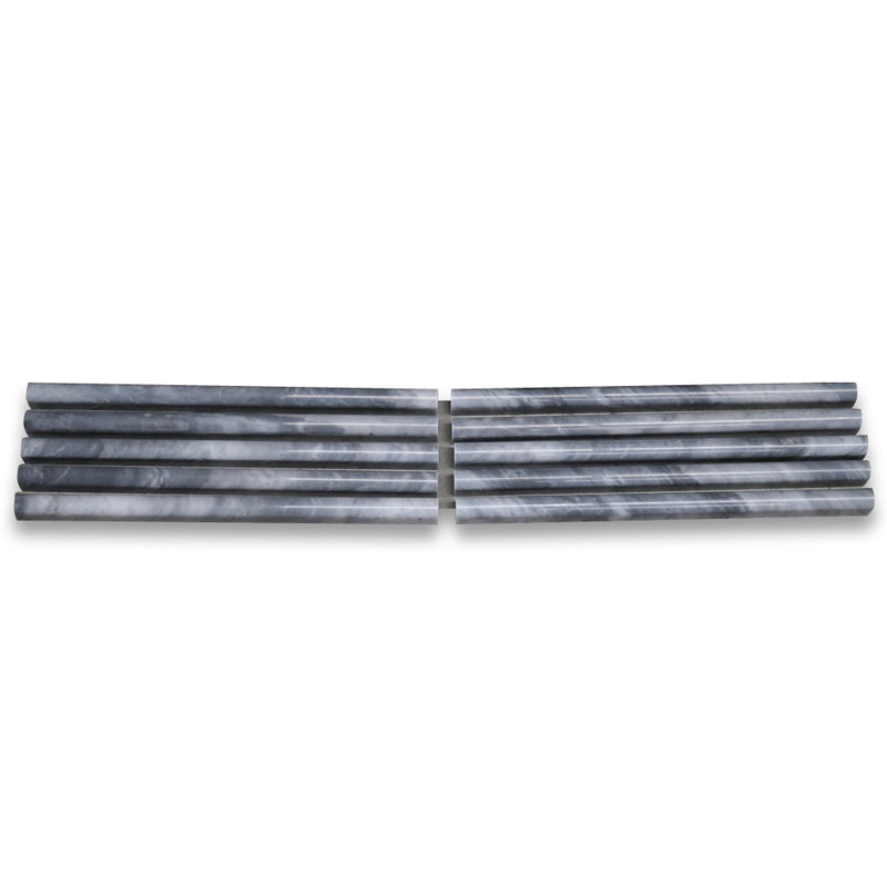 Bardiglio 1" x 12" Marble Grid Mosaic Wall & Floor Tile, Dark Gray