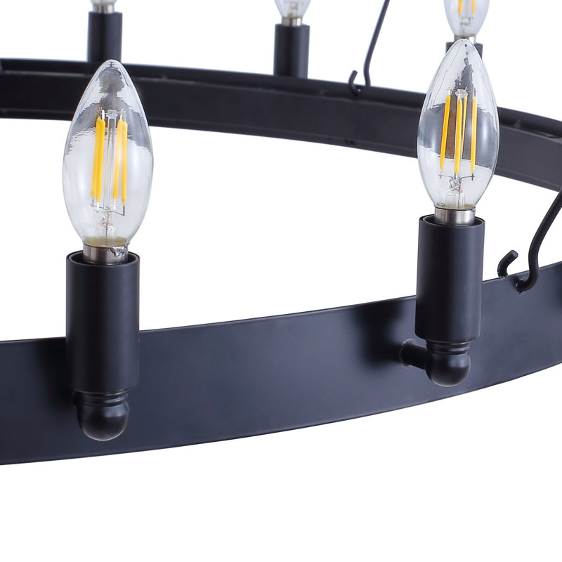 Luminaire suspendu en forme de roue à 2 niveaux avec ampoule E12 et 48 lumières Brisa, H 120,07 po x l 55,11 po x P 55,11 po