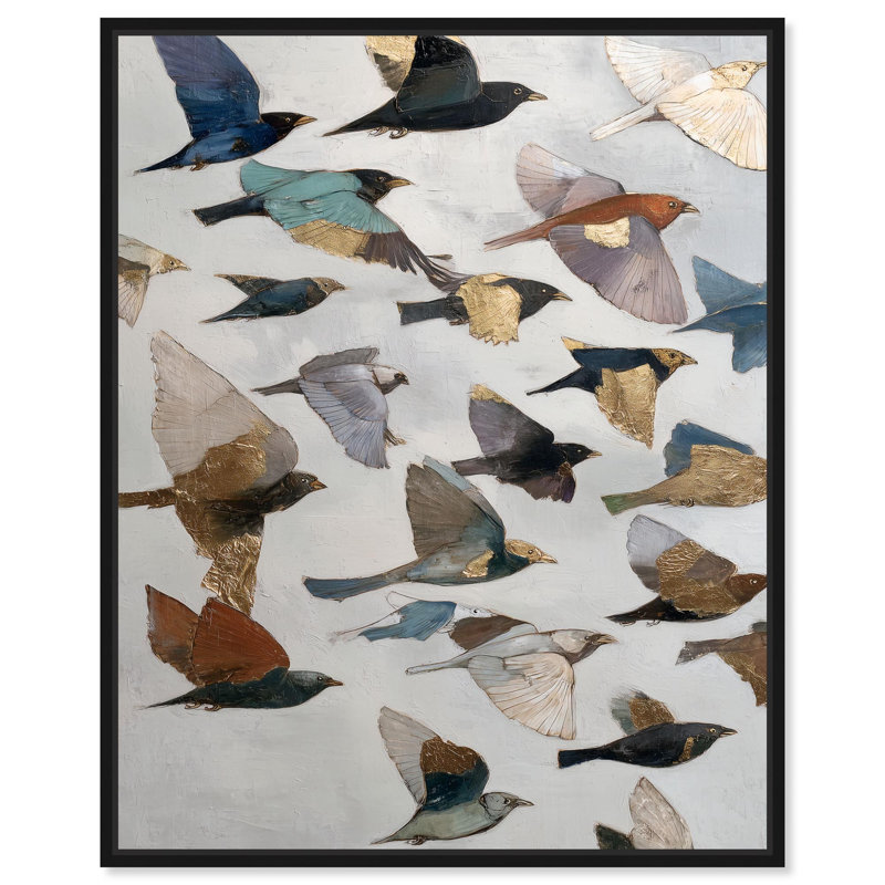 Impression sur toile "Great Migre I" par Art Remedy, cadre noir, 24 x 30, H 31 po x l 25 po, Cadre noir