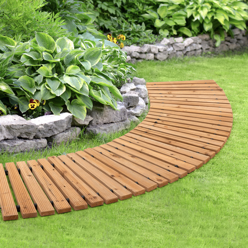 Allée de jardin en bois de cèdre pour l'extérieur, Jaune