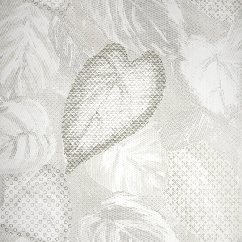 Chelchowska Collection Glass Bead Finish Ficus Leaf 10.05m x 70cm Wallpaper Roll, Cream