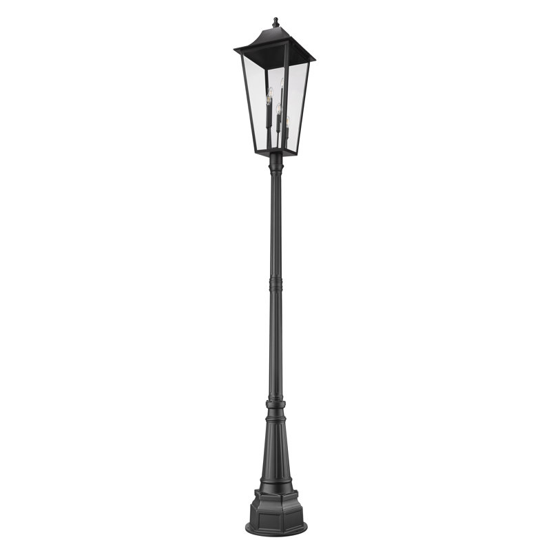 Gannon 5 Light Outdoor Post Mounted Fixture in Black, 122.25'' H x 16'' W x 16'' D