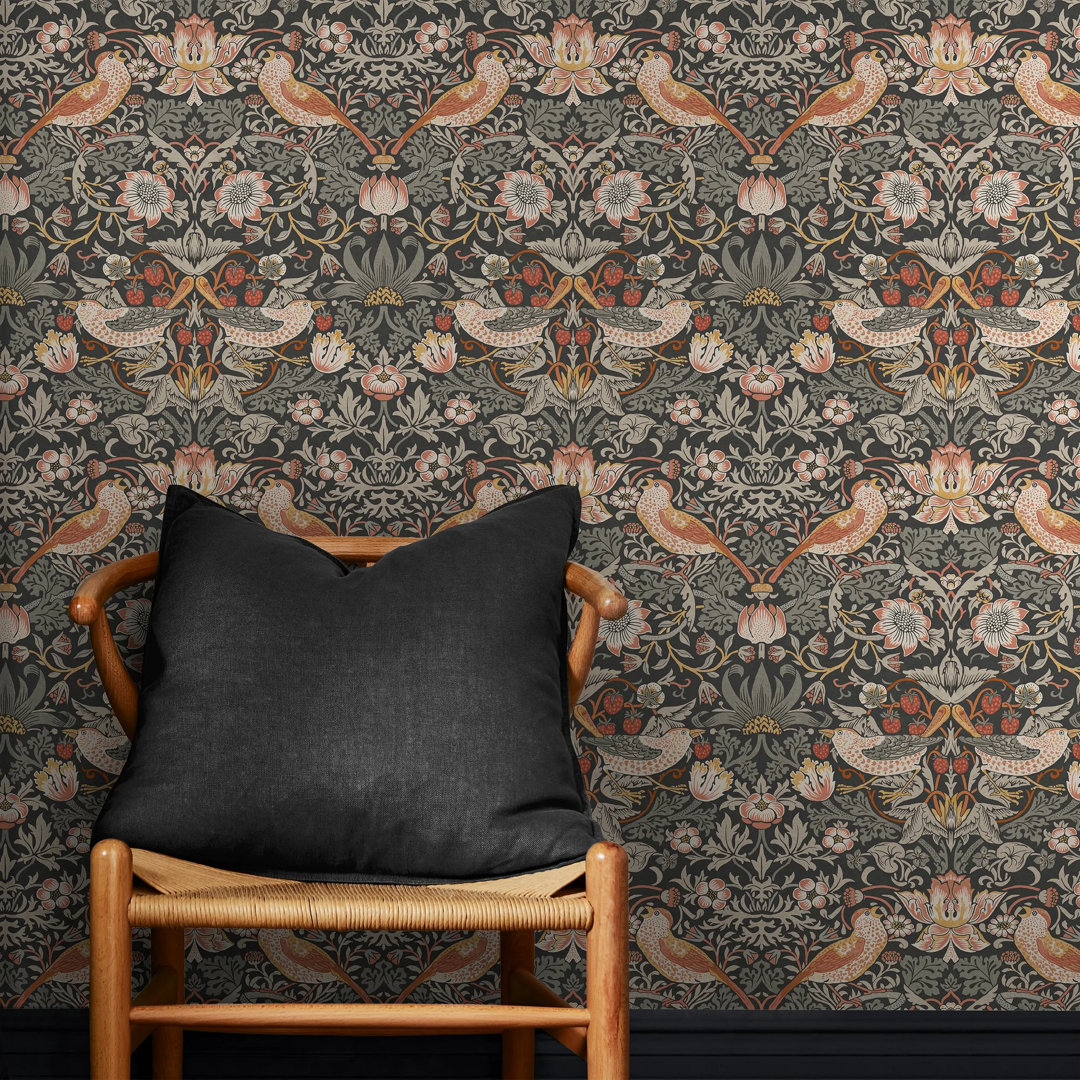William Morris At Home Strawberry Thief Floral Wallpaper