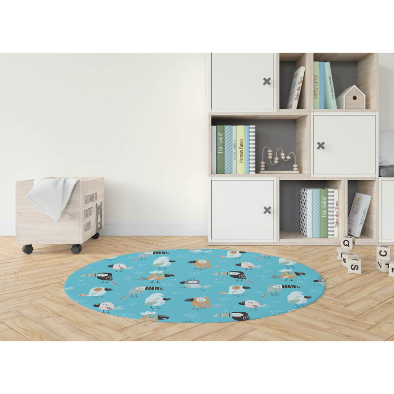Tapis de jeu pour enfants Ol Birds, Rond 5 pi