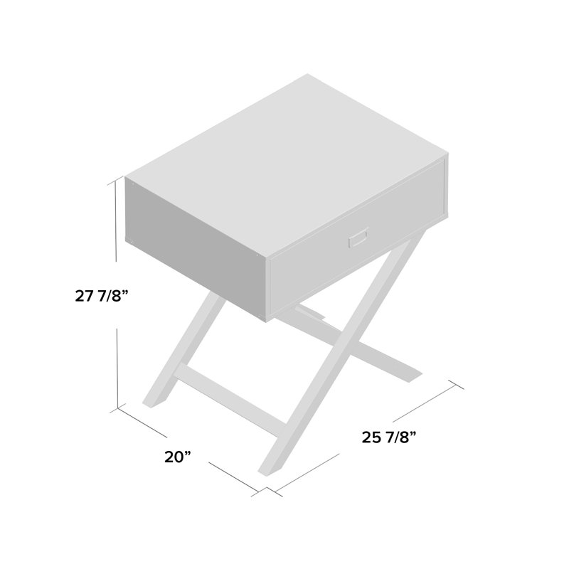 25.9'' W Nightstand, Black