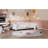 Twin Size Upholstered Daybed, Sherpa Fabric Sofabed With Cloud-Shaped Backrest, No Box-Spring Needed, White(Old SKU: WF532068AAK)-589037852-589037855