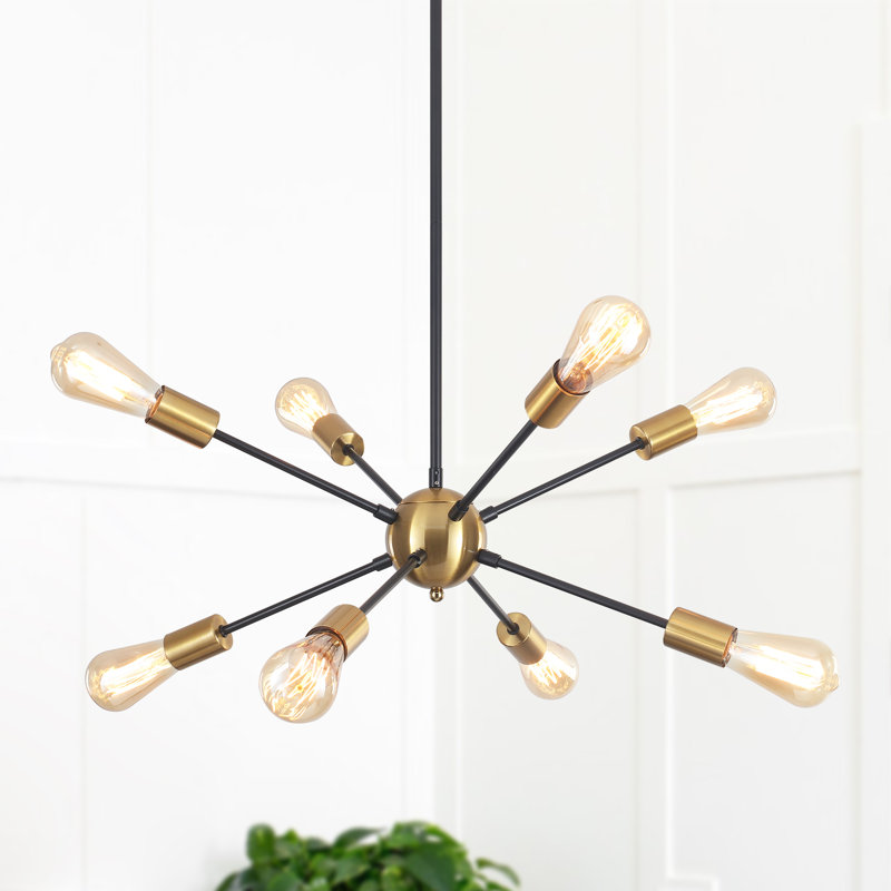 Jamee 8 - Light Dimmable Sputnik Sphere Chandelier, 8 Lights, Brushed Nickel