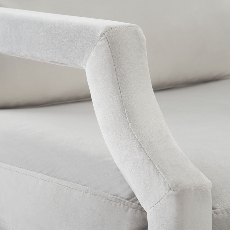 Aesha Velvet Armchair, Light Gray Velvet