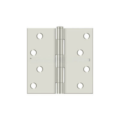 Deltana S44U14-R 4" x 4" Square Hinge in Polished Nickel Pair
