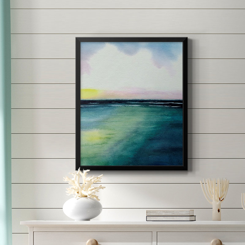 Toile encadrée Sherbet Sunset Diptych II de qualité supérieure - prête à être accrochée, Noir, H 24 po x l 20 po