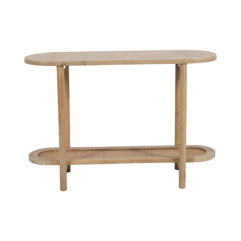 Hedda Rattan & Wood Console 45" Console Table